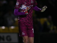 Doncaster Rovers goalkeeper Teddy Sharman-Lowe during the Sky Bet League 2 match between Harrogate Town and Doncaster Rovers at Wetherby Roa...