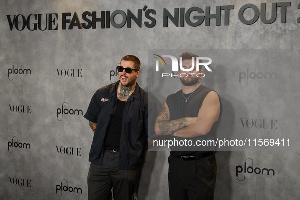 Benji & Telmo attend a photocall for Vogue Fashion's Night Out 2024 in Madrid, Spain, on September 13, 2024. 