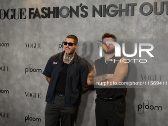 Benji & Telmo attend a photocall for Vogue Fashion's Night Out 2024 in Madrid, Spain, on September 13, 2024. (