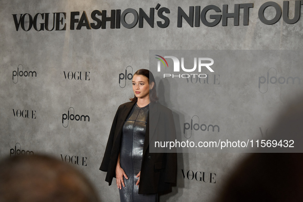 Carla Campra attends a photocall for Vogue Fashion's Night Out 2024 in Madrid, Spain, on September 13, 2024. 