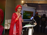 Minister of Art, Culture, and Creative Economy, Hannatu Musa Musawa, speaks during the Ministry of Art, Culture, and Creative Economy's ''Co...