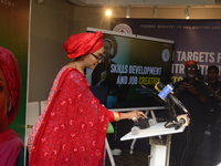 Minister of Art, Culture, and Creative Economy, Hannatu Musa Musawa, speaks during the Ministry of Art, Culture, and Creative Economy's ''Co...