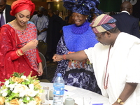 L-R: Minister of Art, Culture, and Creative Economy, Hannatu Musa Musawa; Founder, Chief Nike Art Gallery, Chief Nike Davies-Okundaye; and D...