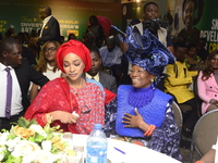 L-R: Minister of Art, Culture, and Creative Economy, Hannatu Musa Musawa, and Founder, Nike Art Gallery, Chief Nike Davies-Okundaye, during...