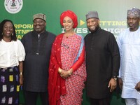 From left to right: Chief Executive Officer of the National Theatre, Tola Akerele; Director-General of the National Council for Arts and Cul...