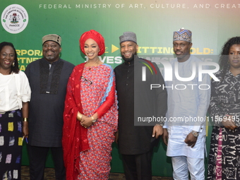 From left to right: Chief Executive Officer of the National Theatre, Tola Akerele; Director-General of the National Council for Arts and Cul...