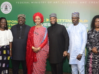 From left to right: Chief Executive Officer of the National Theatre, Tola Akerele; Director-General of the National Council for Arts and Cul...