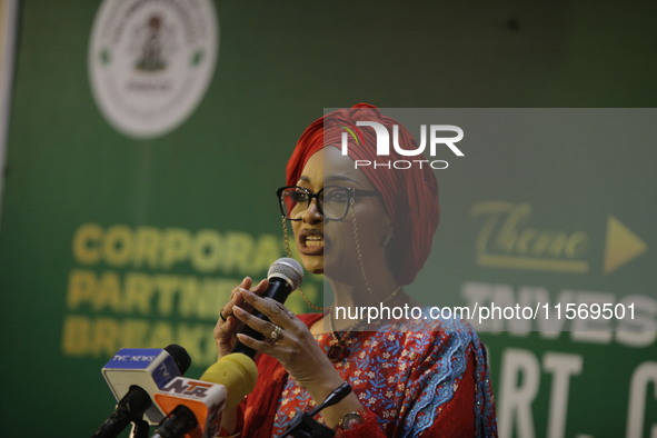 Minister of Art, Culture, and Creative Economy, Hannatu Musa Musawa, speaks during the Ministry of Art, Culture, and Creative Economy's ''Co...