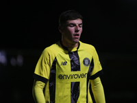 Ellis Taylor of Harrogate Town during the Sky Bet League 2 match between Harrogate Town and Doncaster Rovers at Wetherby Road in Harrogate,...