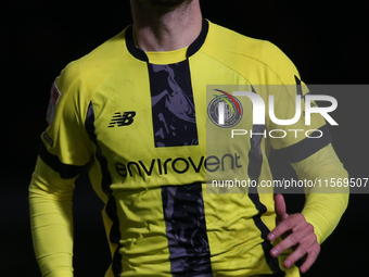 Harrogate Town's Josh March during the Sky Bet League 2 match between Harrogate Town and Doncaster Rovers at Wetherby Road in Harrogate, Eng...