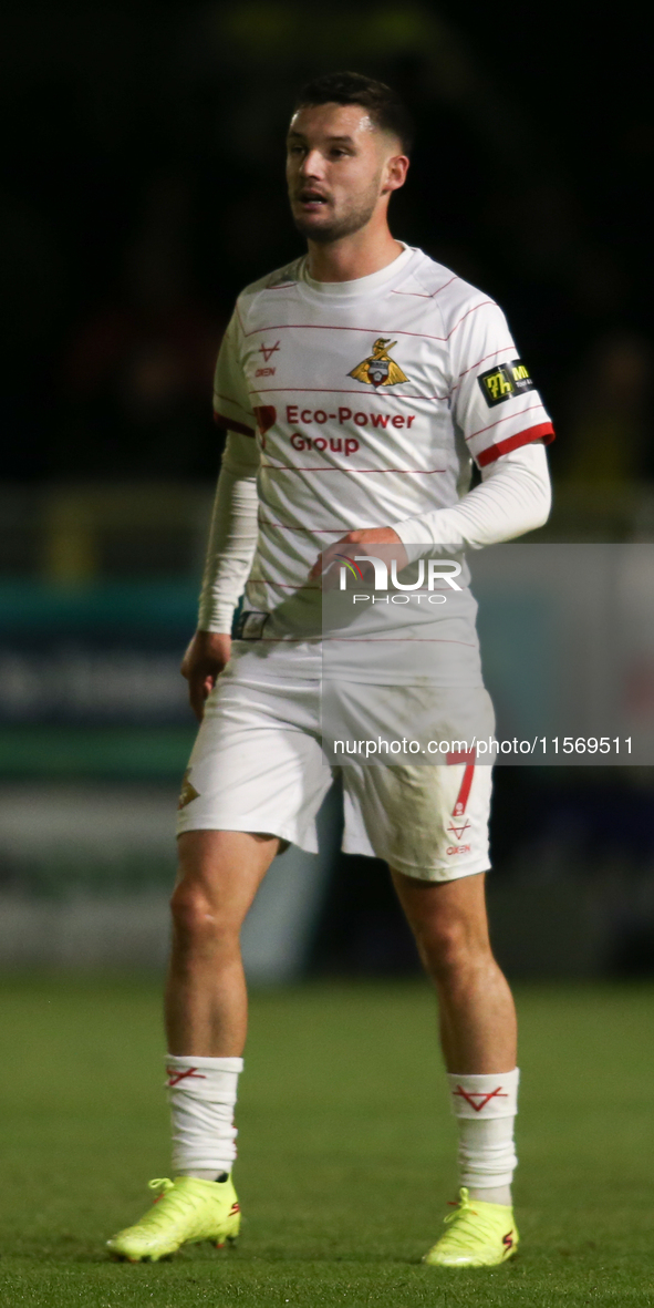 Luke Molyneux of Doncaster Rovers during the Sky Bet League 2 match between Harrogate Town and Doncaster Rovers at Wetherby Road in Harrogat...