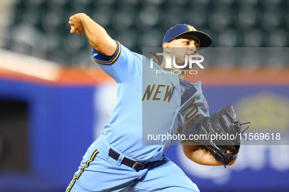 New York's Finest pitcher Matt Villalobos #21 throws during the baseball game against the FDNY baseball team in the 'Battle of Badges' at Ci...