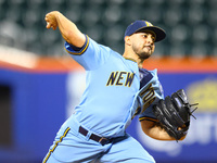 New York's Finest pitcher Matt Villalobos #21 throws during the baseball game against the FDNY baseball team in the 'Battle of Badges' at Ci...