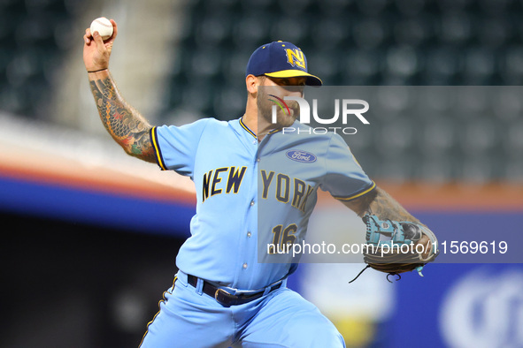 New York's Finest pitcher John Pignatelli #16 throws during the baseball game against the FDNY baseball team in the 'Battle of Badges' at Ci...