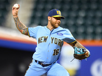 New York's Finest pitcher John Pignatelli #16 throws during the baseball game against the FDNY baseball team in the 'Battle of Badges' at Ci...