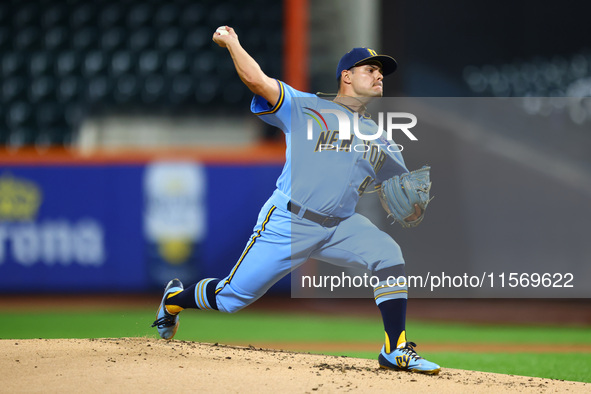 New York's Finest pitcher Scott Hannon #41 throws during the baseball game against the FDNY baseball team in 'Battle of Badges' at Citi Fiel...