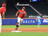 Dan Quinn #34 of New York's Bravest runs out a ball during the baseball game against the NYPD baseball team in the 'Battle of Badges' at Cit...