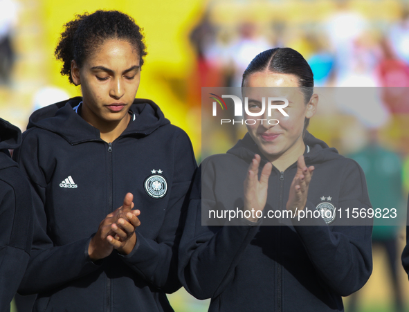 Cora Zicai and Loreen Bender of Germany during the FIFA U-20 Women's World Cup 2024 match between Germany and Argentina at the Techo stadium...