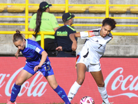 Cora Zicai of Germany and Luciana Perez of Argentina fight for the ball during the FIFA U-20 Women's World Cup 2024 match between Germany an...