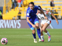 Loreen Bender of Germany and Delfina Lombardi of Argentina fight for the ball during the FIFA U-20 Women's World Cup 2024 match between Germ...