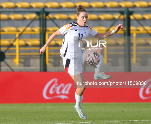 Alara Sehitler of Germany controls the ball during the FIFA U-20 Women's World Cup 2024 match between Germany and Argentina at the Techo sta...