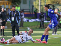 Sophie Nachtigall of Germany and Serena Rodriguez of Argentina fight for the ball during the FIFA U-20 Women's World Cup 2024 match between...