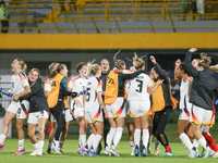 Germany players celebrate victory during the FIFA U-20 Women's World Cup 2024 match between Germany and Argentina at the Techo stadium in Bo...