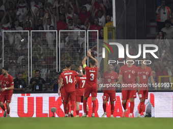 Kerem Akturkoglu of Turkey celebrates after scoring  during the UEFA Nations League 2024/25 League B Group B4 match between Turkiye and Icel...