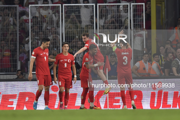 Kerem Akturkoglu of Turkey celebrates after scoring  during the UEFA Nations League 2024/25 League B Group B4 match between Turkiye and Icel...