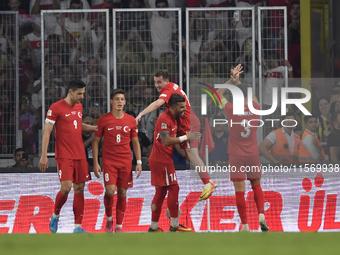 Kerem Akturkoglu of Turkey celebrates after scoring  during the UEFA Nations League 2024/25 League B Group B4 match between Turkiye and Icel...