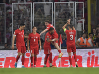 Kerem Akturkoglu of Turkey celebrates after scoring  during the UEFA Nations League 2024/25 League B Group B4 match between Turkiye and Icel...