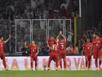 Kerem Akturkoglu of Turkey celebrates after scoring  during the UEFA Nations League 2024/25 League B Group B4 match between Turkiye and Icel...