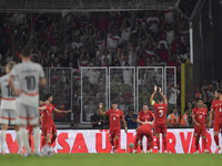 Kerem Akturkoglu of Turkey celebrates after scoring  during the UEFA Nations League 2024/25 League B Group B4 match between Turkiye and Icel...