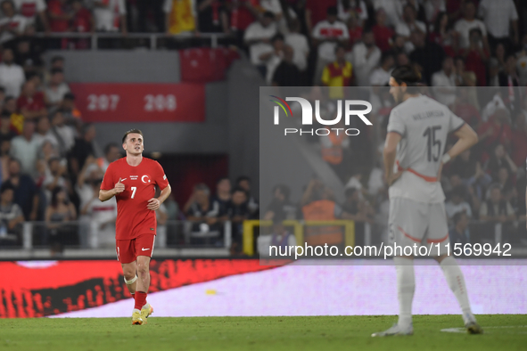 Kerem Akturkoglu of Turkey celebrates after scoring  during the UEFA Nations League 2024/25 League B Group B4 match between Turkiye and Icel...