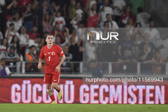 Kerem Akturkoglu of Turkey celebrates after scoring  during the UEFA Nations League 2024/25 League B Group B4 match between Turkiye and Icel...