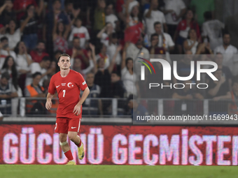 Kerem Akturkoglu of Turkey celebrates after scoring  during the UEFA Nations League 2024/25 League B Group B4 match between Turkiye and Icel...