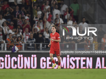 Kerem Akturkoglu of Turkey celebrates after scoring  during the UEFA Nations League 2024/25 League B Group B4 match between Turkiye and Icel...