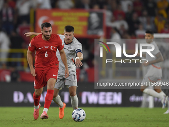 Orkun Kokcu of Turkey   during the UEFA Nations League 2024/25 League B Group B4 match between Turkiye and Iceland at Gürsel Aksel Stadium o...