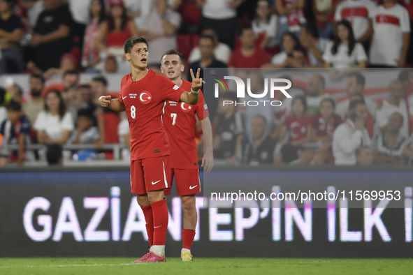 Arda Guler of Turkey   during the UEFA Nations League 2024/25 League B Group B4 match between Turkiye and Iceland at Gürsel Aksel Stadium on...