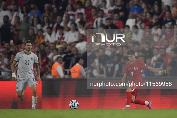 Arda Guler of Turkey   during the UEFA Nations League 2024/25 League B Group B4 match between Turkiye and Iceland at Gürsel Aksel Stadium on...