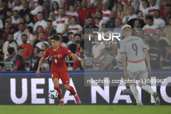 Arda Guler of Turkey   during the UEFA Nations League 2024/25 League B Group B4 match between Turkiye and Iceland at Gürsel Aksel Stadium on...