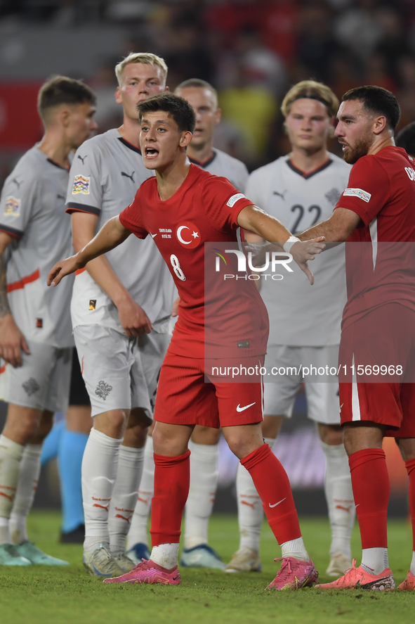 Arda Guler of Turkey   during the UEFA Nations League 2024/25 League B Group B4 match between Turkiye and Iceland at Gürsel Aksel Stadium on...