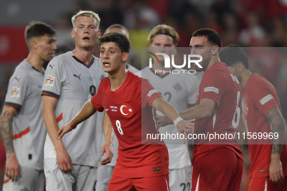 Arda Guler of Turkey   during the UEFA Nations League 2024/25 League B Group B4 match between Turkiye and Iceland at Gürsel Aksel Stadium on...