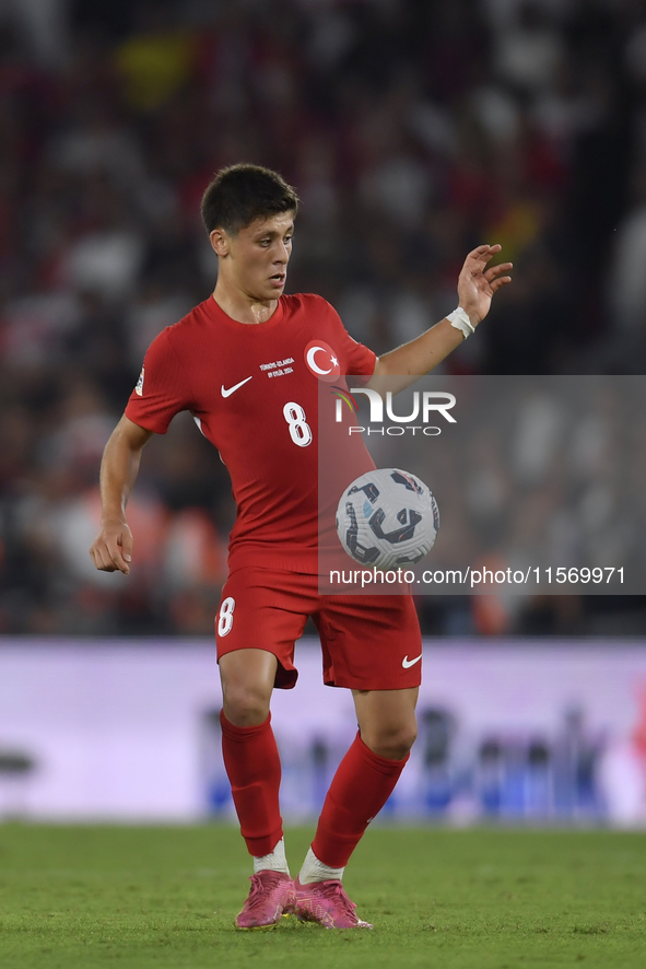 Arda Guler of Turkey   during the UEFA Nations League 2024/25 League B Group B4 match between Turkiye and Iceland at Gürsel Aksel Stadium on...