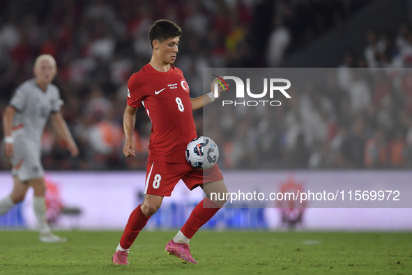 Arda Guler of Turkey   during the UEFA Nations League 2024/25 League B Group B4 match between Turkiye and Iceland at Gürsel Aksel Stadium on...