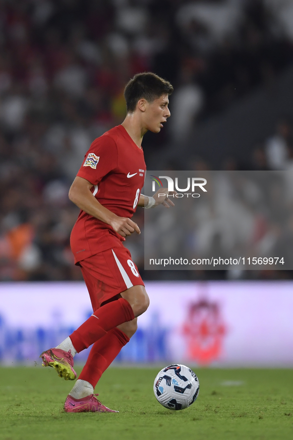 Arda Guler of Turkey   during the UEFA Nations League 2024/25 League B Group B4 match between Turkiye and Iceland at Gürsel Aksel Stadium on...