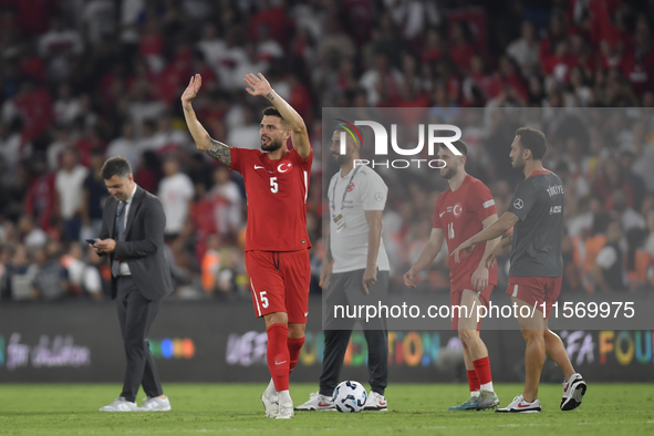 Okay Yokuslu of Turkey  during the UEFA Nations League 2024/25 League B Group B4 match between Turkiye and Iceland at Gürsel Aksel Stadium o...