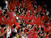 Turkey's fans  during the UEFA Nations League 2024/25 League B Group B4 match between Turkiye and Iceland at Gürsel Aksel Stadium on Septemb...