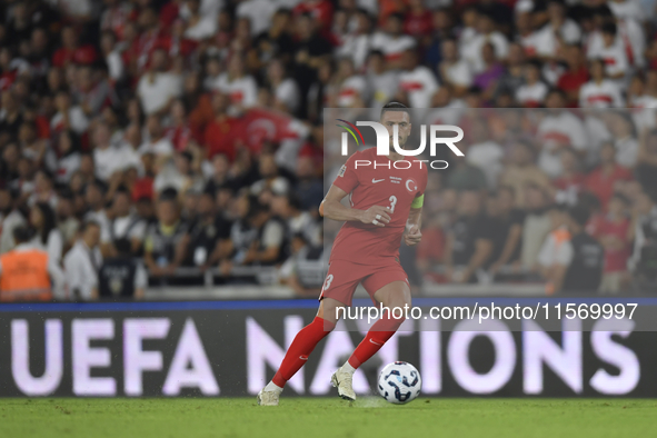 Merih Demiral of Turkey  during the UEFA Nations League 2024/25 League B Group B4 match between Turkiye and Iceland at Gürsel Aksel Stadium...