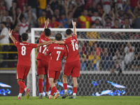 Kerem Akturkoglu of Turkey celebrates after scoring  during the UEFA Nations League 2024/25 League B Group B4 match between Turkiye and Icel...